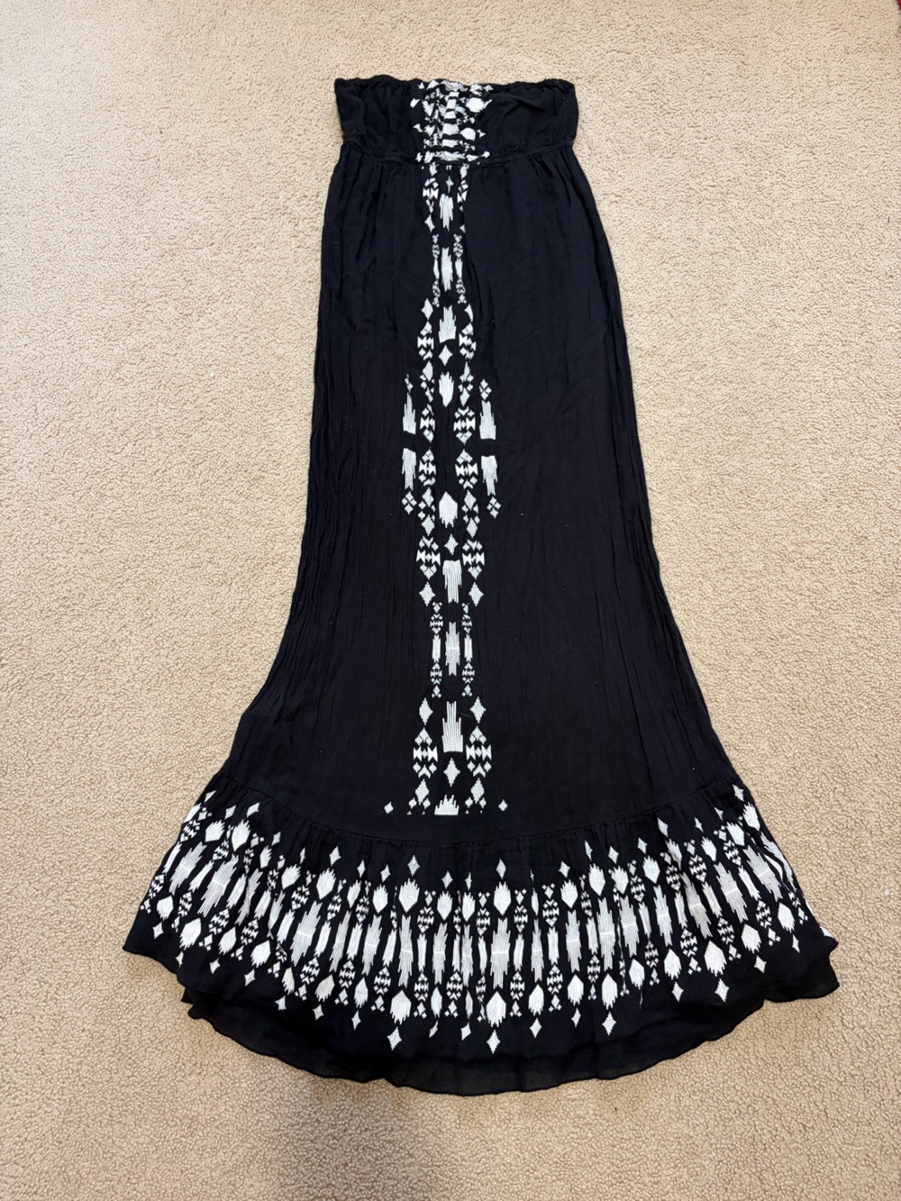 Rip Curl Black Maxi Dress with White Aztec Print
